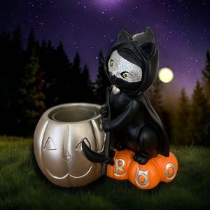 Yankee Candle Sophia The Cat Boo Kitty Witch Candle Holder Halloween Decor